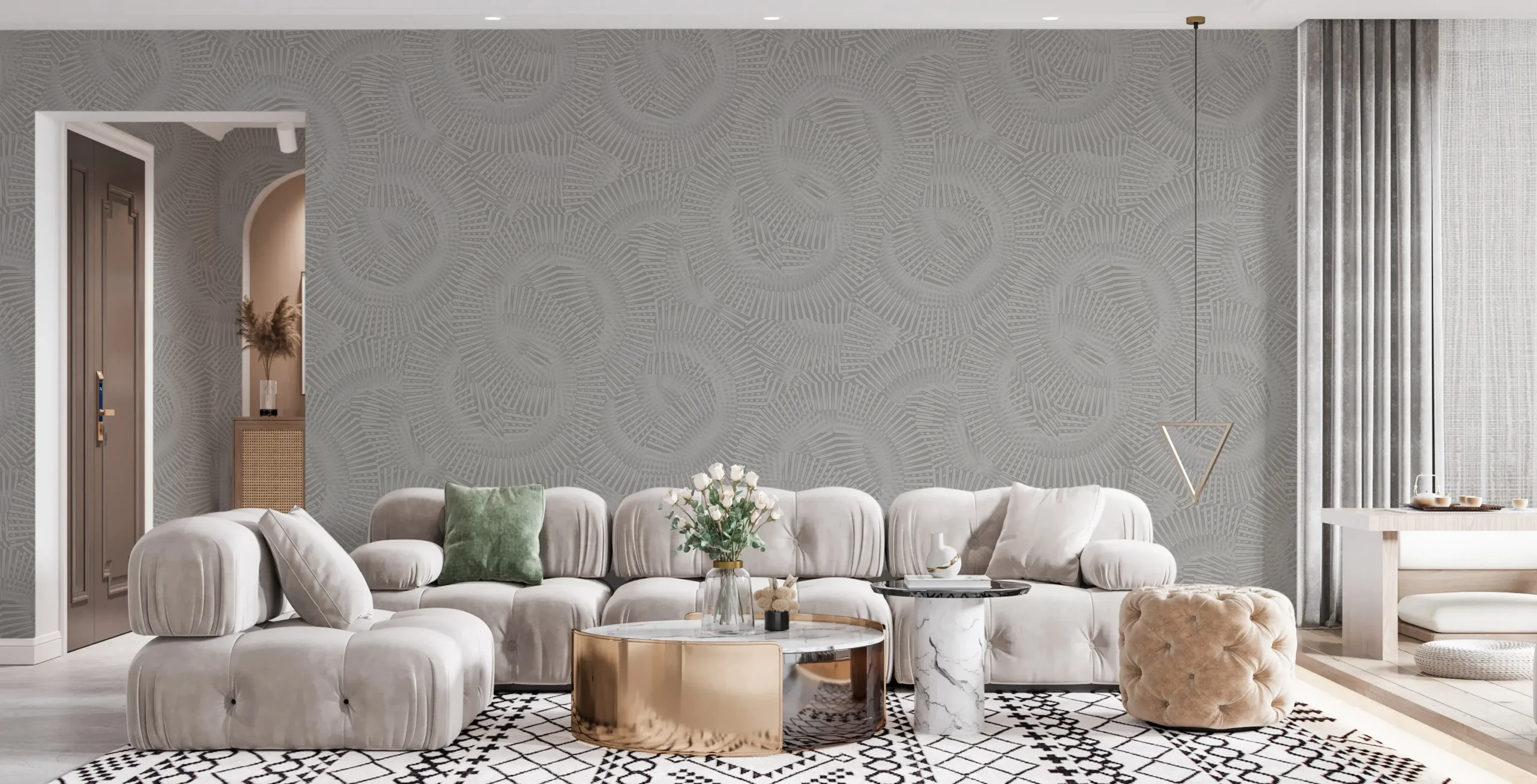Gray Embossed Wallpaper – Natural Shimmer (24103-3)
